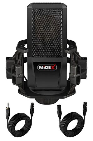 Midex MX-2020 Set Phantom Power Condenser Stüdyo Mikrofon Kayıt Paketi